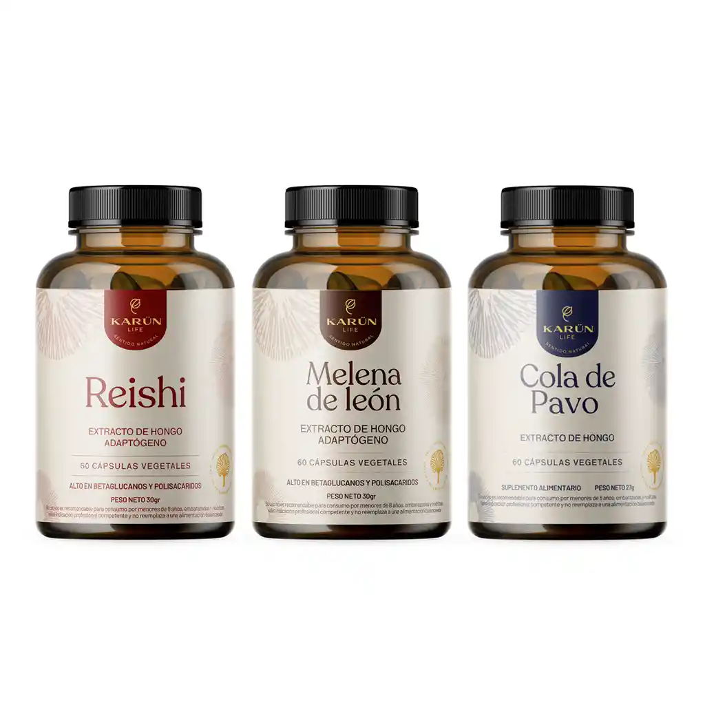 Pack 180 Capsulas: Melena De Leon - Reishi - Cola De Pavo