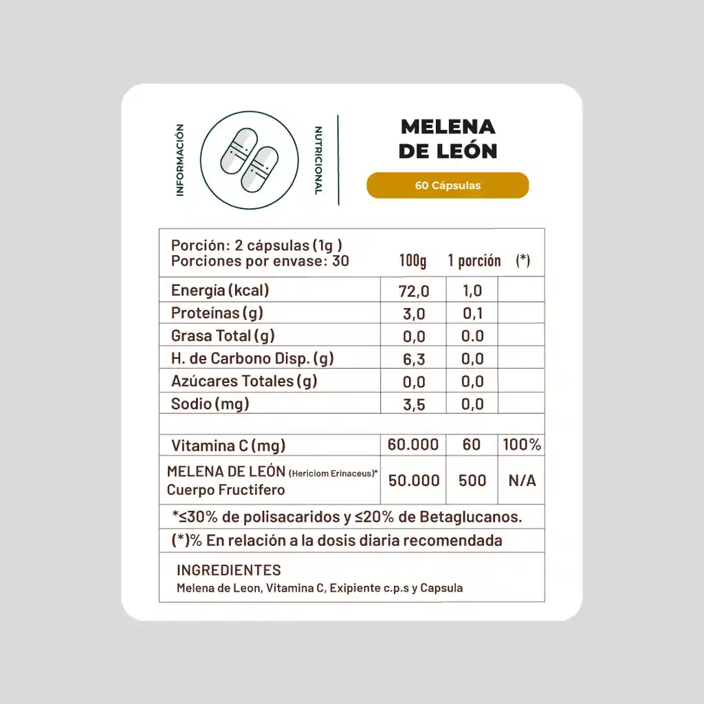 Pack 180 Capsulas: Melena De Leon - Reishi - Cola De Pavo