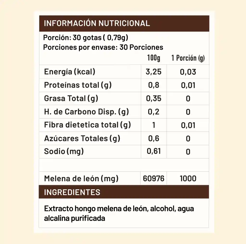 Melena De León + Reishi Hongos Concentrado 30ml Karun Life