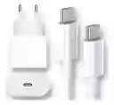 Cargador Usb C Carga Rapida 35w Compatible Con Iphone 15-16 Color Blanco