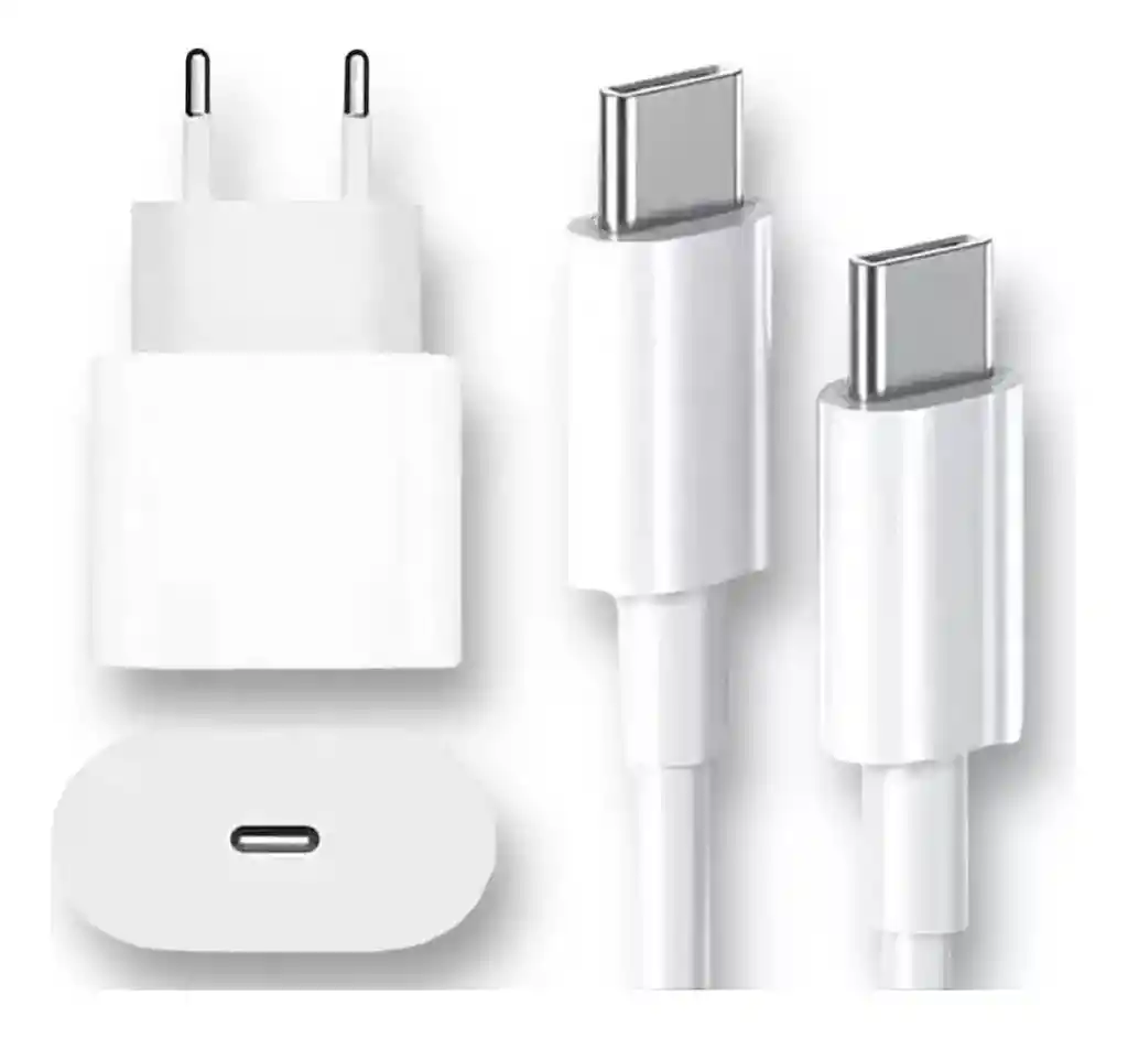 Cargador Usb C Carga Rapida 35w Compatible Con Iphone 15-16 Color Blanco