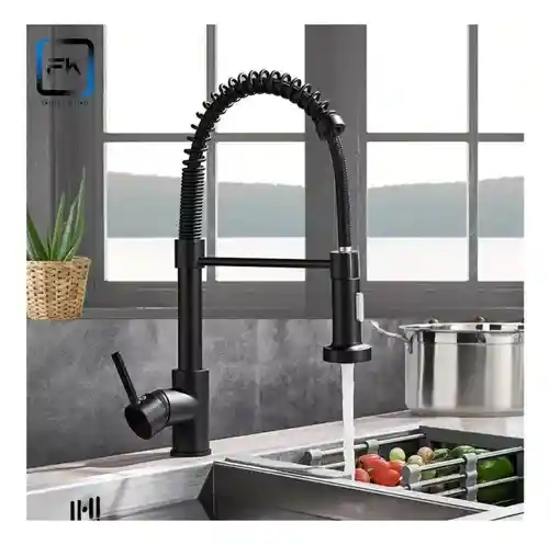 Llave Monomando Lavaplatos Profesional Extraíble Negra