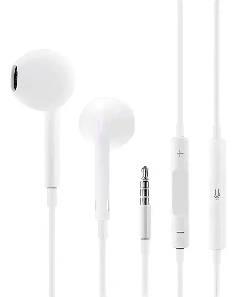Audifonos Manos Libres Para Celular Jack 3.5mm Color Blanco Luz Blanco