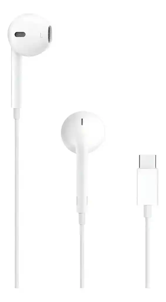 Audífonos Tipo C Para Iphone 15 Y 16 Blanco Con Micrófono