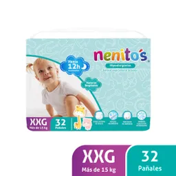 Pañales Desechables Nenitos Talla Xxg, 32 Unidades