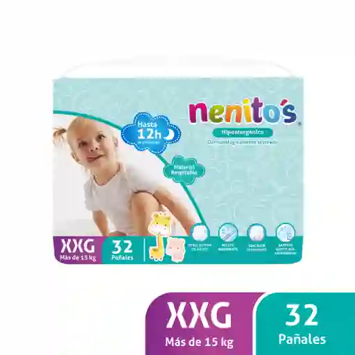 Pañales Desechables Nenitos Talla Xxg, 32 Unidades