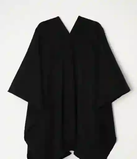 Poncho Típico Chileno, Adulto (talla Única) Negro Liso