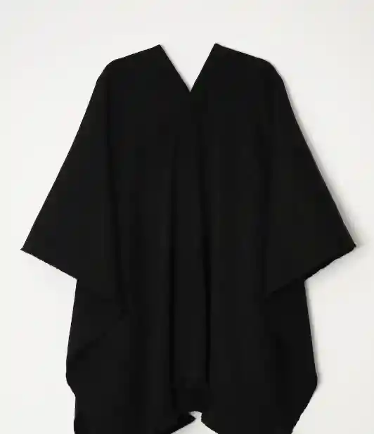 Poncho Típico Chileno, Adulto (talla Única) Negro Liso