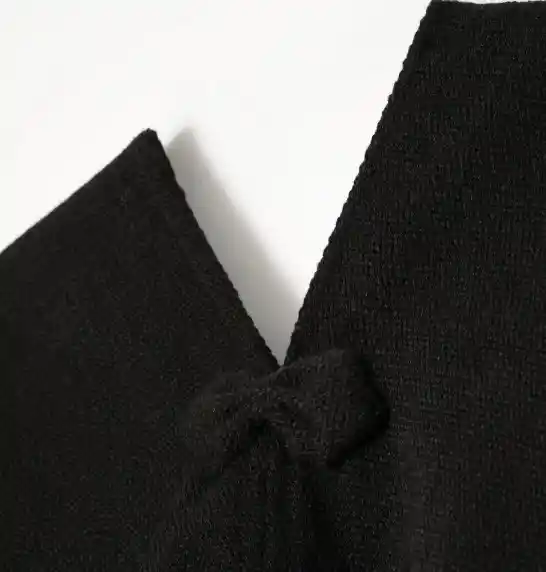 Poncho Típico Chileno, Adulto (talla Única) Negro Liso