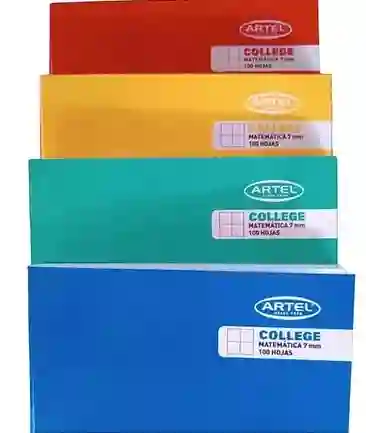 Cuaderno College Matemática 7mm Liso 100 Hojas Artel