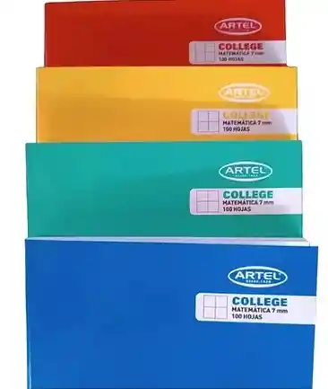 Cuaderno College Matemática 7mm Liso 100 Hojas Artel