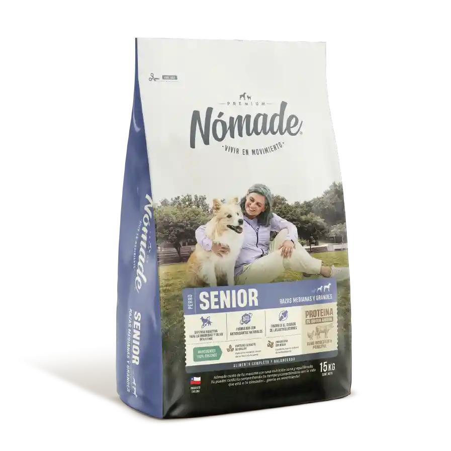Alimento Perro Nomade Senior Raza Mediana Y Grande 15kg