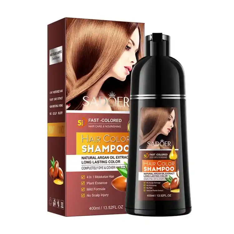 Sadoer Shampoo Colorante Marrón 400ml Larga Duración