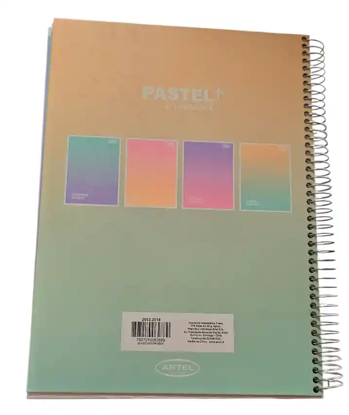 Cuaderno Universitario Materia Triple 150 Hojas 7mm Colores Pasteles