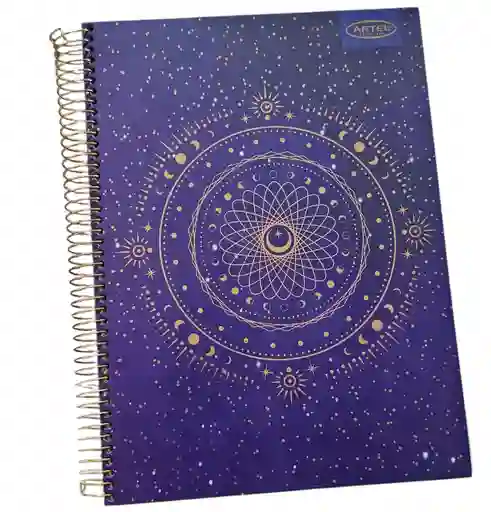 Cuaderno Materia Triple 150 Hjs 7mm Tapa Dura Diseño Astral