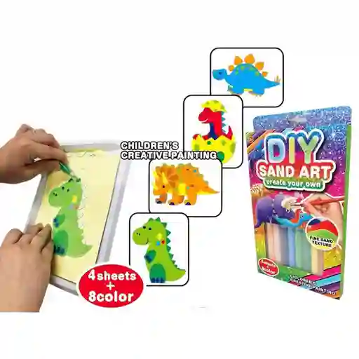 Pintemos Dinosaurios C/arena De Colores – Lama