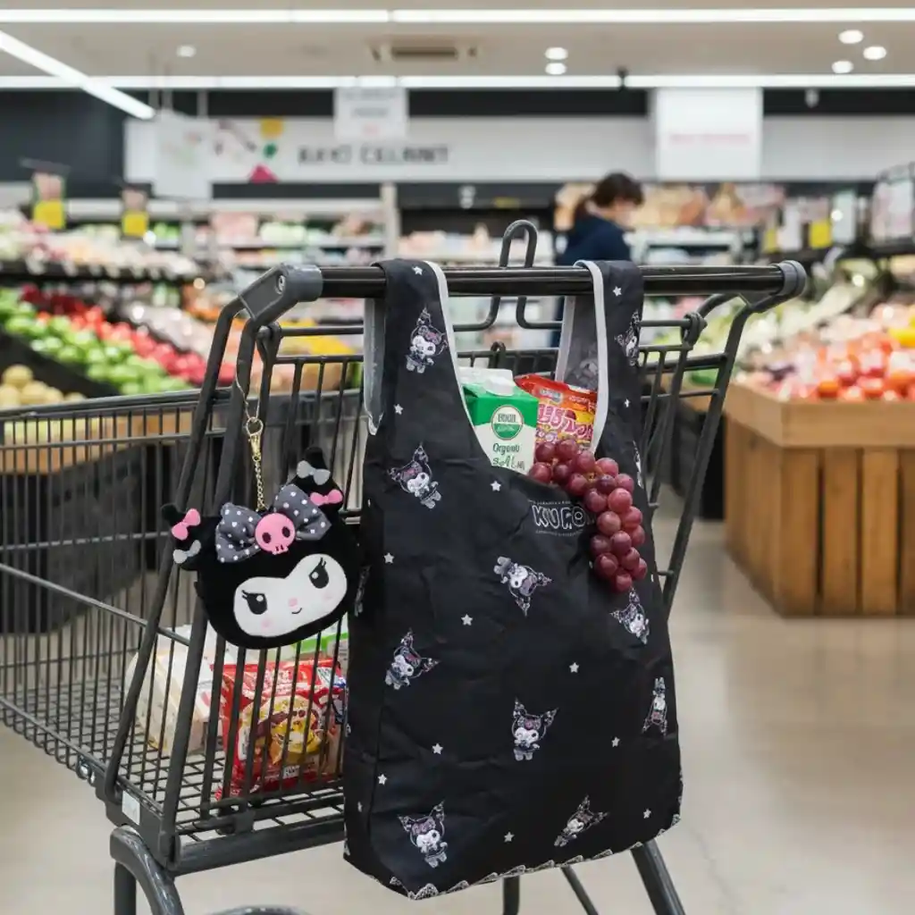 Bolsa Ecologica Con Estuche Linea Pu Kuromi Sanrio Original