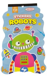 Block De Stickers 4 Paginas 250unds Robots