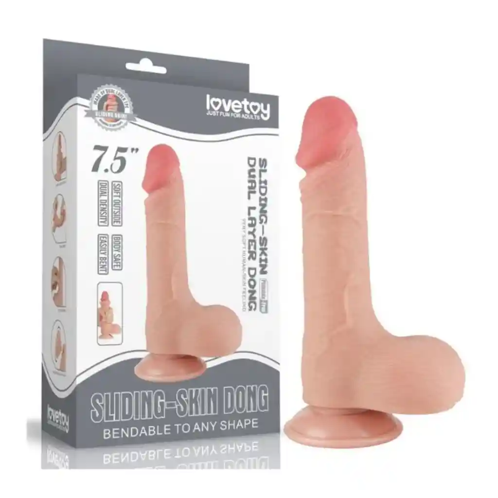 Dildo Realista Con Piel Deslizante 7.5"