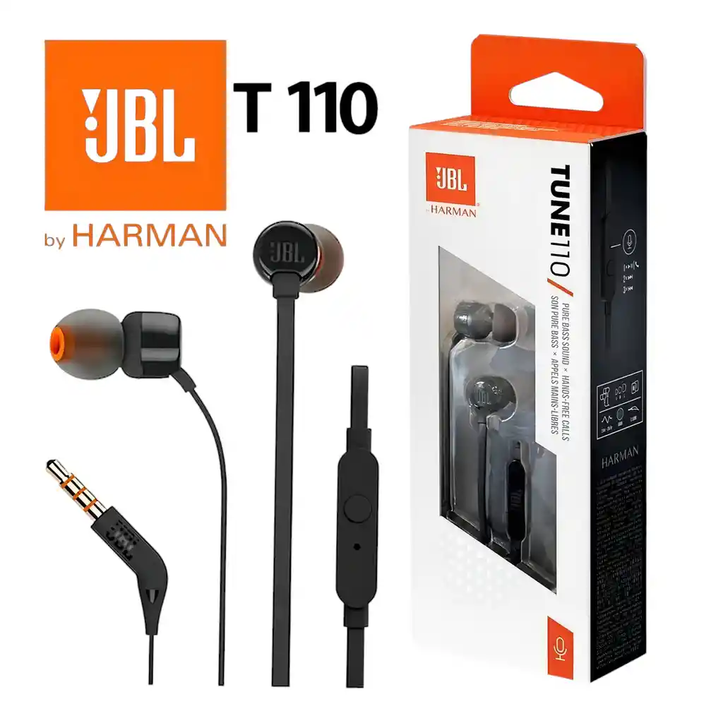 Audífono Jbl T110 Negro Con Micrófono