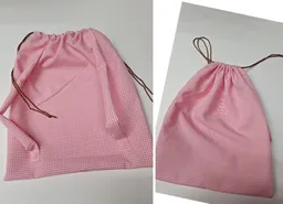 Bolsa De Género Cuadrillé Escolar 36x42 Rosado
