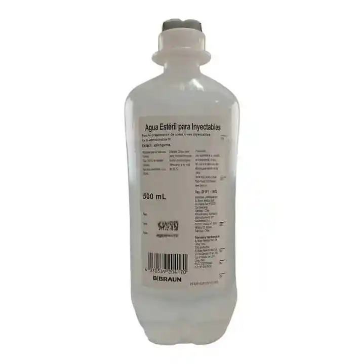 Agua Esteril Para Inyectables 500 Ml