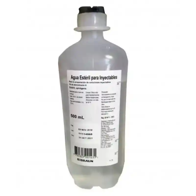 Agua Esteril Para Inyectables 500 Ml