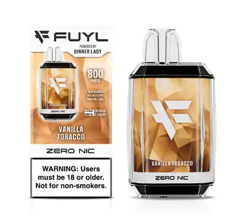 Vape Dinner Lady Fuyl Vanilla Tobacco 0% Nic 800 Puffs