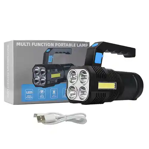 Linterna Usb Recargable De 4 Led