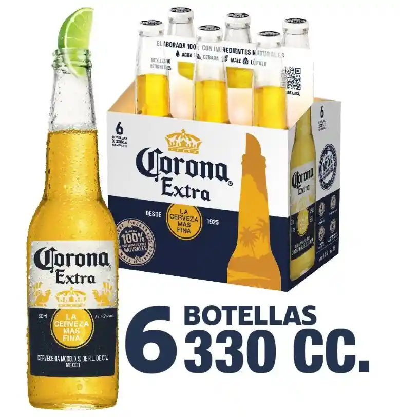 Pack 6 Un. Cerveza Corona 330 Cc