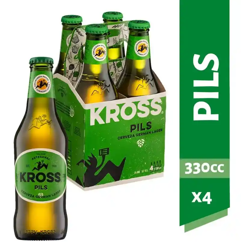 Pack 4 Un. Cerveza Kross Pilsner 330 Cc