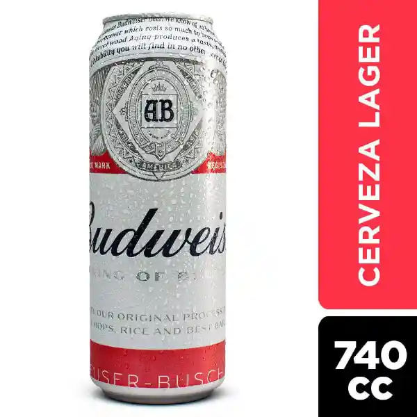 Cerveza Budweiser Lata 740 Cc