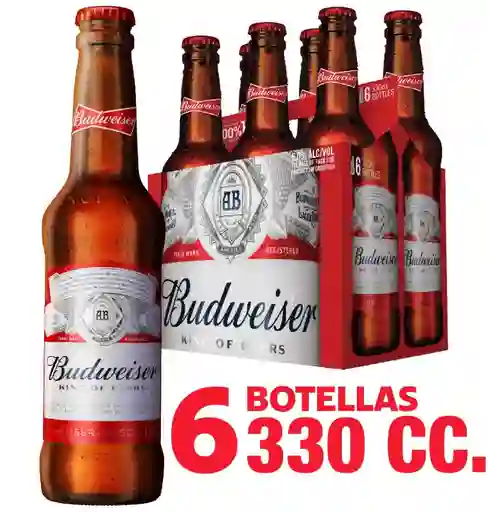 Pack 6 Un. Cerveza Budweiser 330 Cc