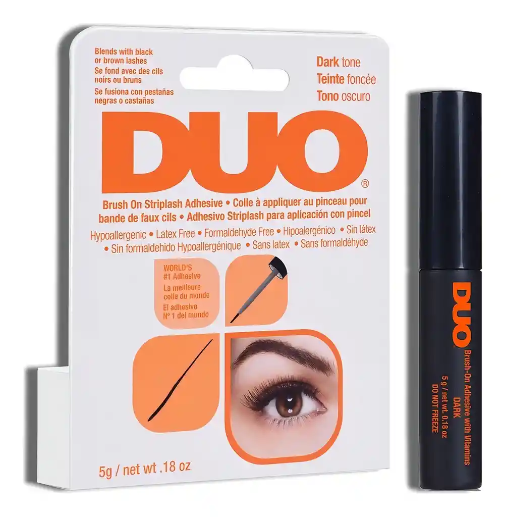 Duo Adhesivo Con Pincel Para Pestañas En Tira Tono Oscuro – 5 G