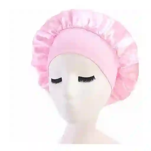 Gorro Satin Para Dormir Cabello Rizado Y Liso Evita Enredos Rosado