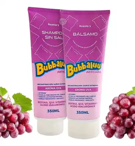 Acondicionador Con Silicona Anti-frizz Bubbaluu Uva