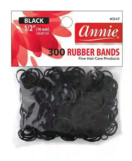 Annie 300 Rubber Bands Black 14 Mm Diametro Color Negro
