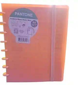 Libreta Discos Medio Oficio Color Naranja Flúor Pantone