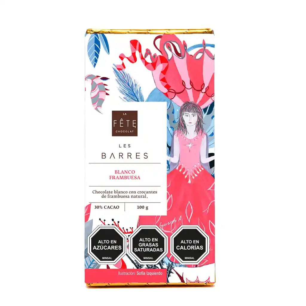 Barra Chocolate Blanco Frambuesa | 30% Cacao | 100 G
