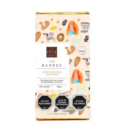 Barra Chocolate De Leche Almendra Crocante | 34% Cacao | 100 G