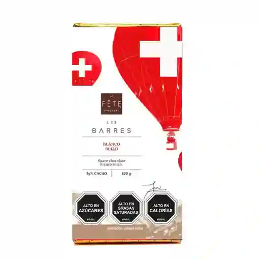 Barra Chocolate Blanco Suizo | 39% Cacao | 100 G