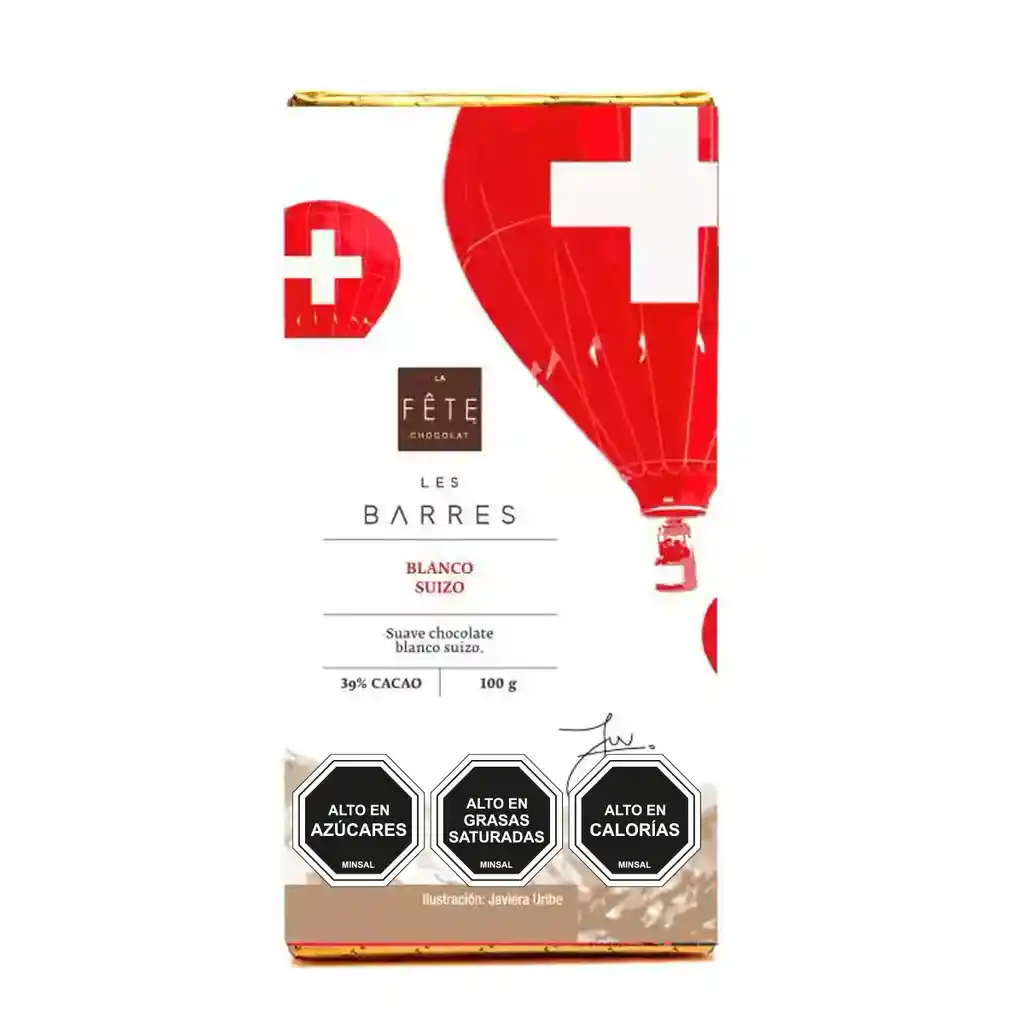 Barra Chocolate Blanco Suizo | 39% Cacao | 100 G