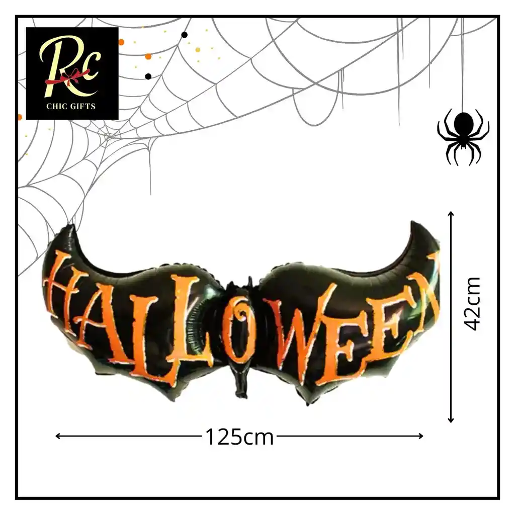 " Globo Halloween Murciélago Metálico - Decoración Fiesta - Regalos Chic"