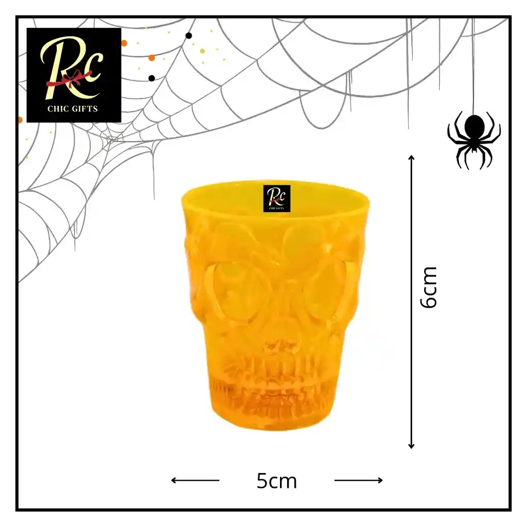 Shot Calavera Led Para Fiestas - Set De 2 Halloween - Regalos Chic