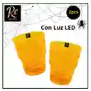 Shot Calavera Led Para Fiestas - Set De 2 Halloween - Regalos Chic