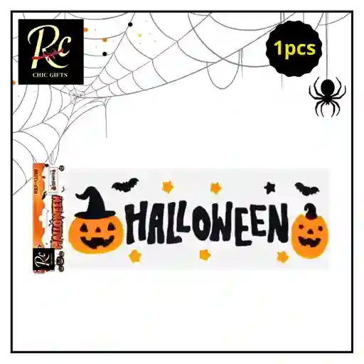 Sticker Halloween Calabaza - Adhesivo Para Ventanas Y Paredes - Regalos Chic