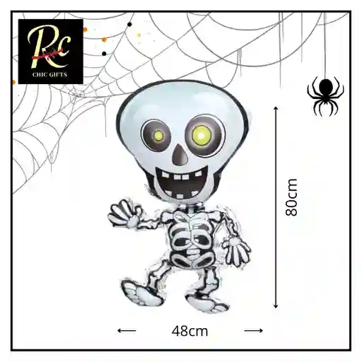 Globo Esqueleto Articulado - Decoración Halloween Metálico - Regalos Chic