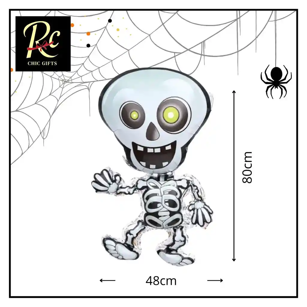 Globo Esqueleto Articulado - Decoración Halloween Metálico - Regalos Chic
