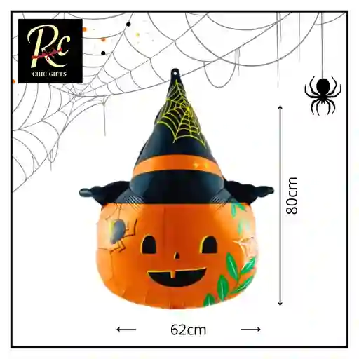 Globo Calabaza Bebé Bruja - Decoración Halloween Gigante - Regalos Chic