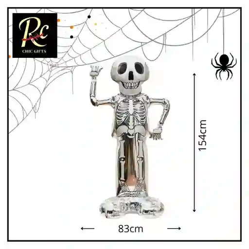 Globo Gigante Esqueleto 1.5m - Decoración Halloween - Regalos Chic